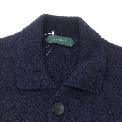 【新品】ザノーネ ZANONE ウールナイロン 襟付き ニット カーディガン ネイビー【 48 】【 状態ランクN 】【 メンズ 】