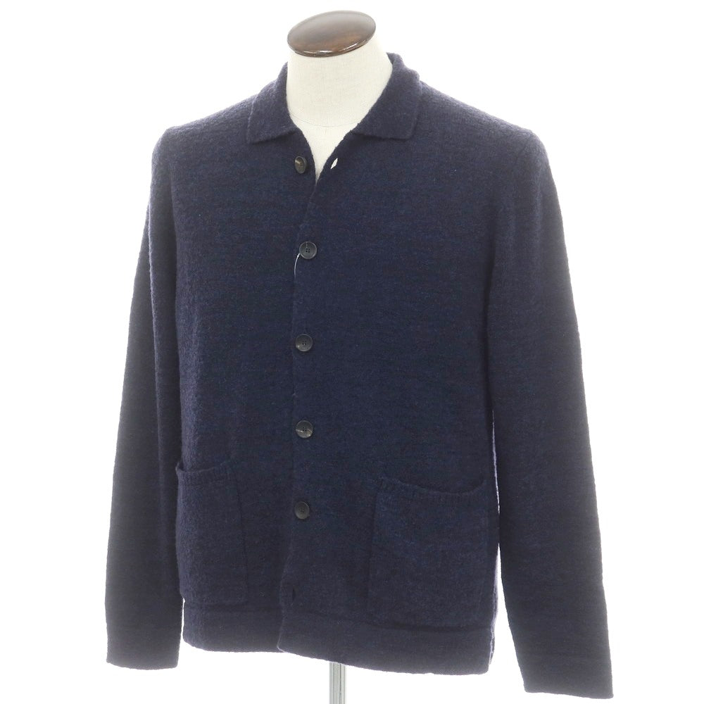 【新品】ザノーネ ZANONE ウールナイロン 襟付き ニット カーディガン ネイビー【 50 】【 状態ランクN 】【 メンズ 】