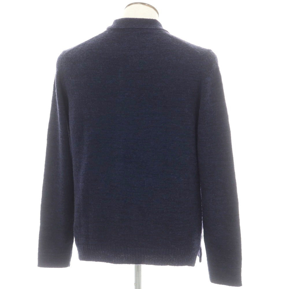 【新品】ザノーネ ZANONE ウールナイロン 襟付き ニット カーディガン ネイビー【 50 】【 状態ランクN 】【 メンズ 】