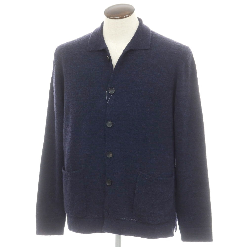 【新品】ザノーネ ZANONE ウールナイロン 襟付き ニット カーディガン ネイビー【 52 】【 状態ランクN 】【 メンズ 】