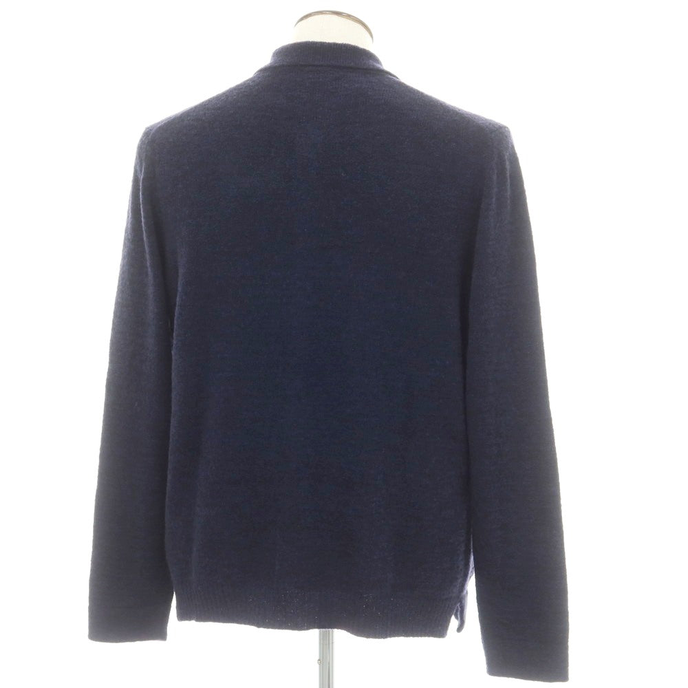 【新品】ザノーネ ZANONE ウールナイロン 襟付き ニット カーディガン ネイビー【 52 】【 状態ランクN 】【 メンズ 】