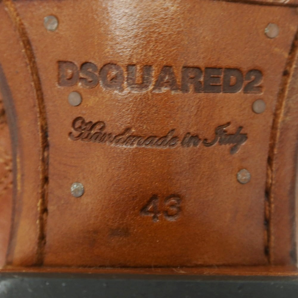 【新品】ディースクエアード DSQUARED2 レザー ウエスタンブーツ ブラウン【 43 】【 状態ランクN 】【 メンズ 】 [BPD]