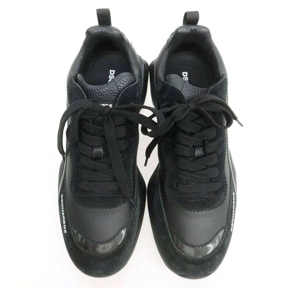 【新品】ディースクエアード DSQUARED2 Slash レザー スニーカー ブラック【 43 】【 状態ランクN 】【 メンズ 】