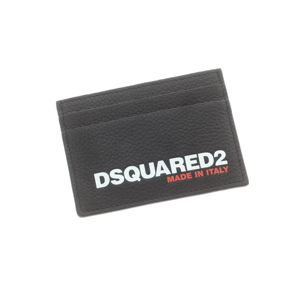 【新品】ディースクエアード DSQUARED2 レザー ロゴ カードケース ブラック【 状態ランクN 】【 メンズ 】
