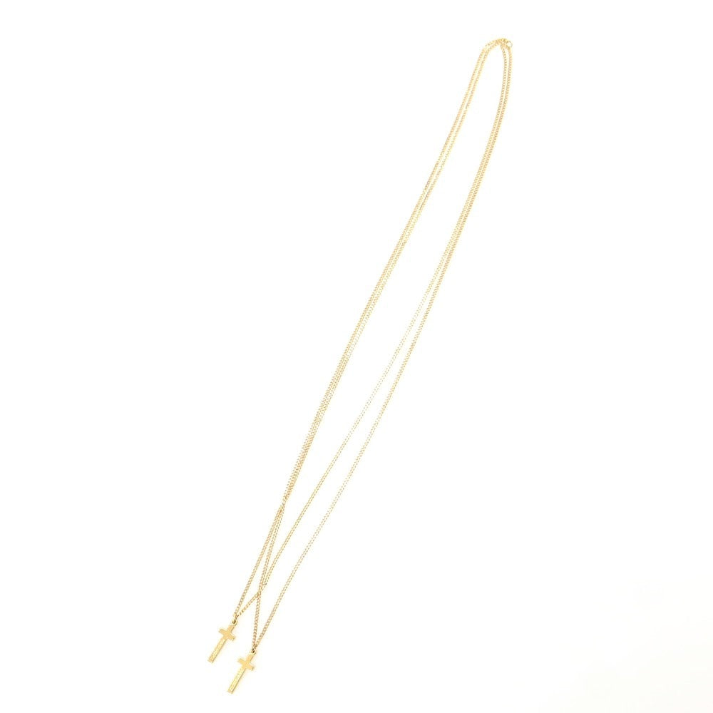 【新品】ディースクエアード DSQUARED2 2連 クロス ネックレス ゴールド【 状態ランクN 】【 メンズ 】