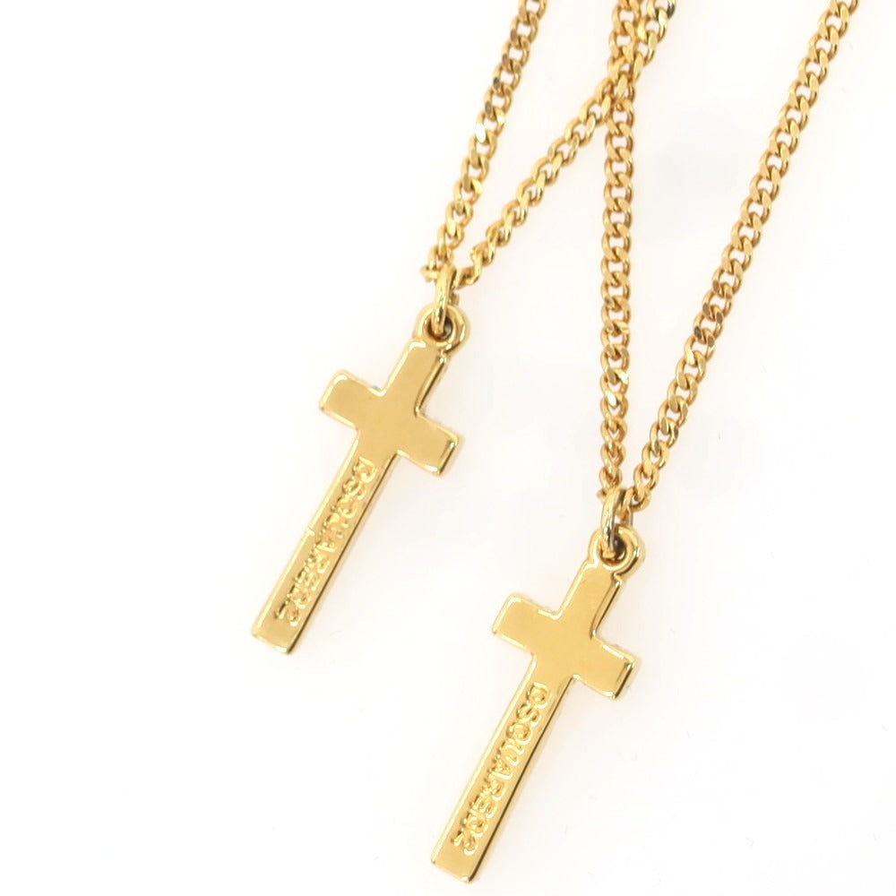 【新品】ディースクエアード DSQUARED2 2連 クロス ネックレス ゴールド【 状態ランクN 】【 メンズ 】 [BPD]