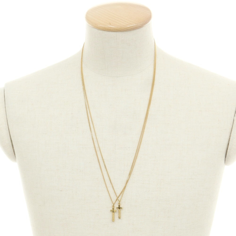 【新品】ディースクエアード DSQUARED2 2連 クロス ネックレス ゴールド【 状態ランクN 】【 メンズ 】 [BPD]