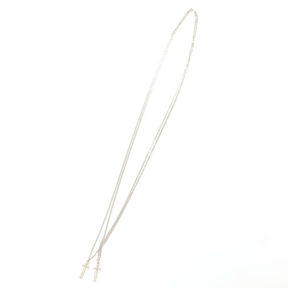 【新品】ディースクエアード DSQUARED2 2連 クロス ネックレス シルバー【 状態ランクN 】【 メンズ 】