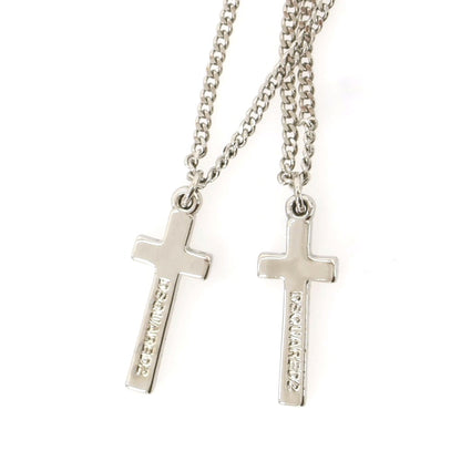 【新品】ディースクエアード DSQUARED2 2連 クロス ネックレス シルバー【 状態ランクN 】【 メンズ 】