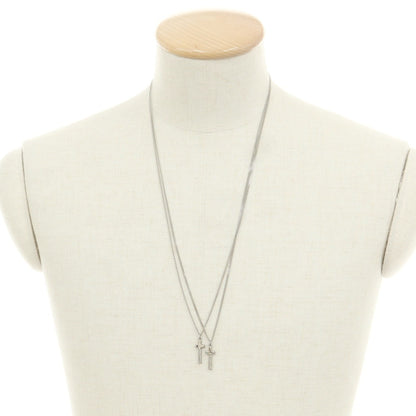 【新品】ディースクエアード DSQUARED2 2連 クロス ネックレス シルバー【 状態ランクN 】【 メンズ 】