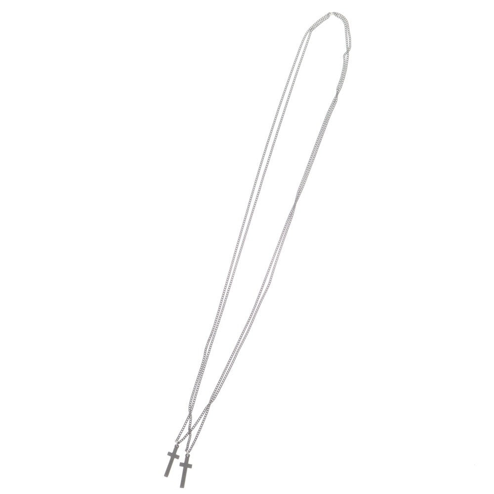 【新品】ディースクエアード DSQUARED2 2連 クロス ネックレス ブラック【 状態ランクN 】【 メンズ 】