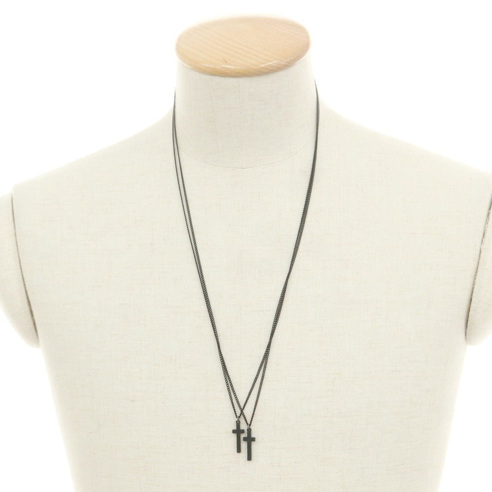 【新品】ディースクエアード DSQUARED2 2連 クロス ネックレス ブラック【 状態ランクN 】【 メンズ 】
