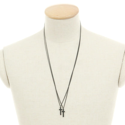 【新品】ディースクエアード DSQUARED2 2連 クロス ネックレス ブラック【 状態ランクN 】【 メンズ 】