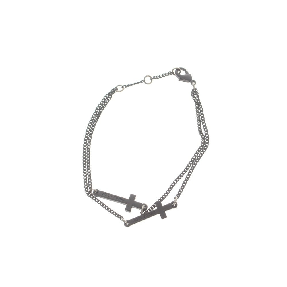 【新品】ディースクエアード DSQUARED2 2連 クロス ブレスレット ブラック【 S 】【 状態ランクN 】【 メンズ 】