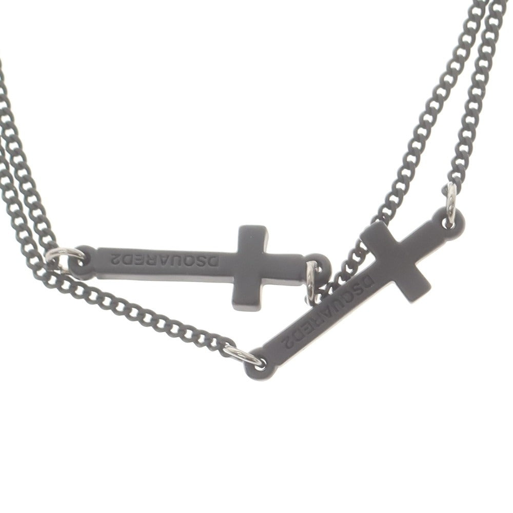 【新品】ディースクエアード DSQUARED2 2連 クロス ブレスレット ブラック【 S 】【 状態ランクN 】【 メンズ 】