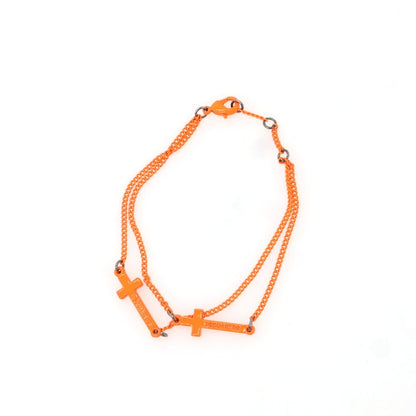 【新品】ディースクエアード DSQUARED2 2連 クロス ブレスレット オレンジ【 S 】【 状態ランクN 】【 メンズ 】