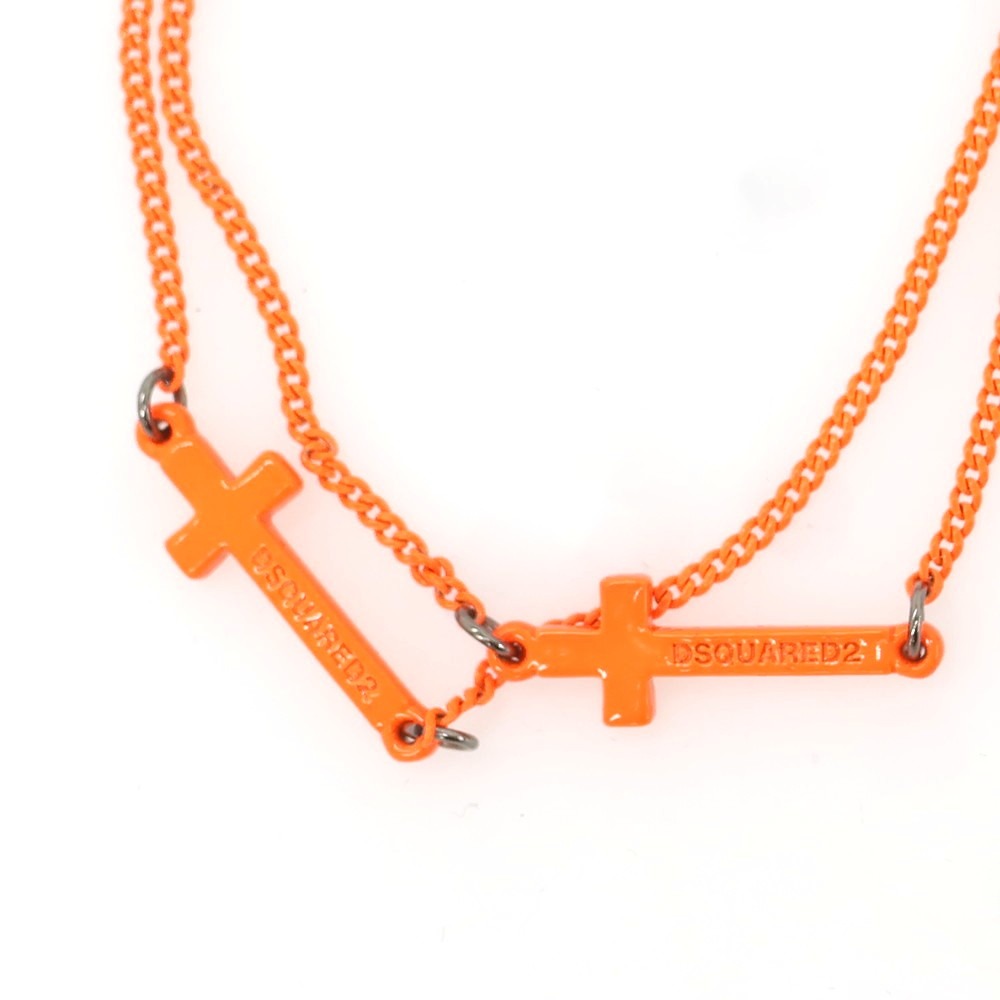 【新品】ディースクエアード DSQUARED2 2連 クロス ブレスレット オレンジ【 S 】【 状態ランクN 】【 メンズ 】