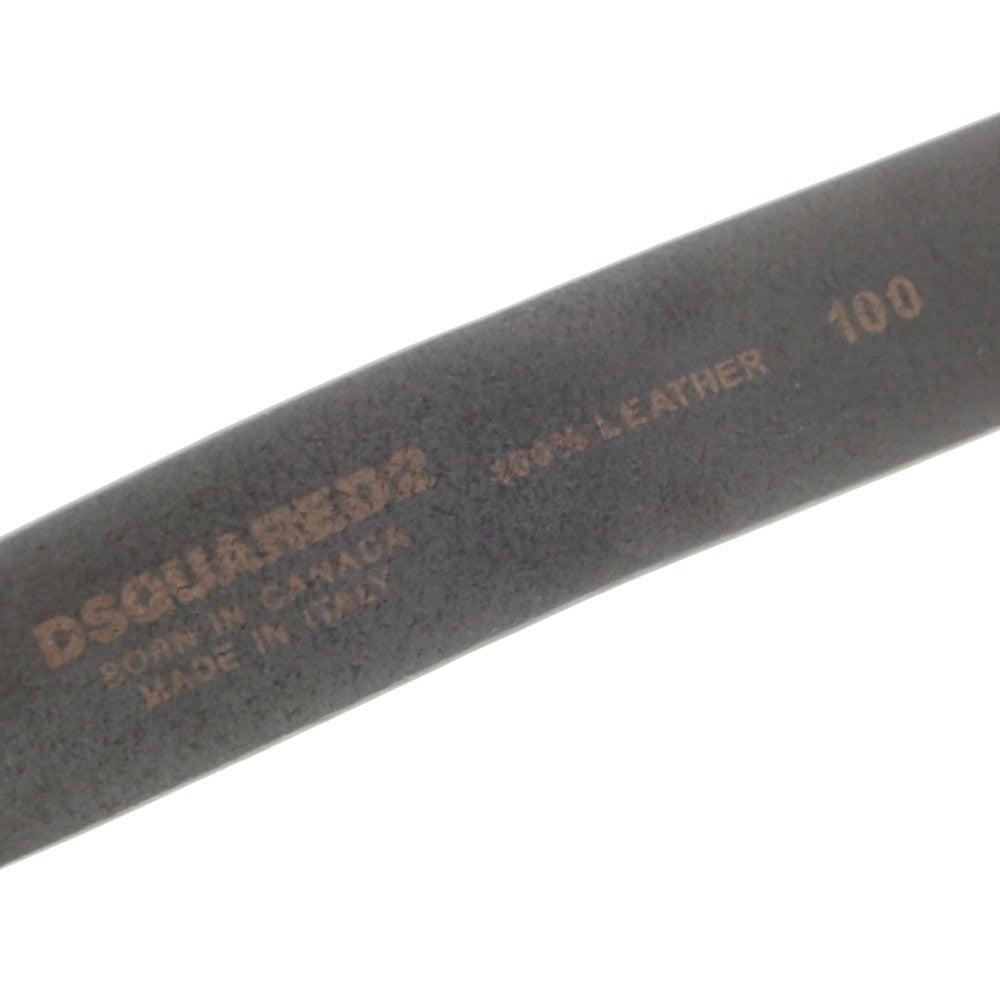 【新品】ディースクエアード DSQUARED2 レザー ベルト ブラック【 100 】【 状態ランクN 】【 メンズ 】