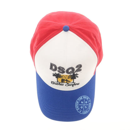 【新品】ディースクエアード DSQUARED2 コットン ベースボールキャップ レッドxホワイト【 UNI 】【 状態ランクN 】【 メンズ 】