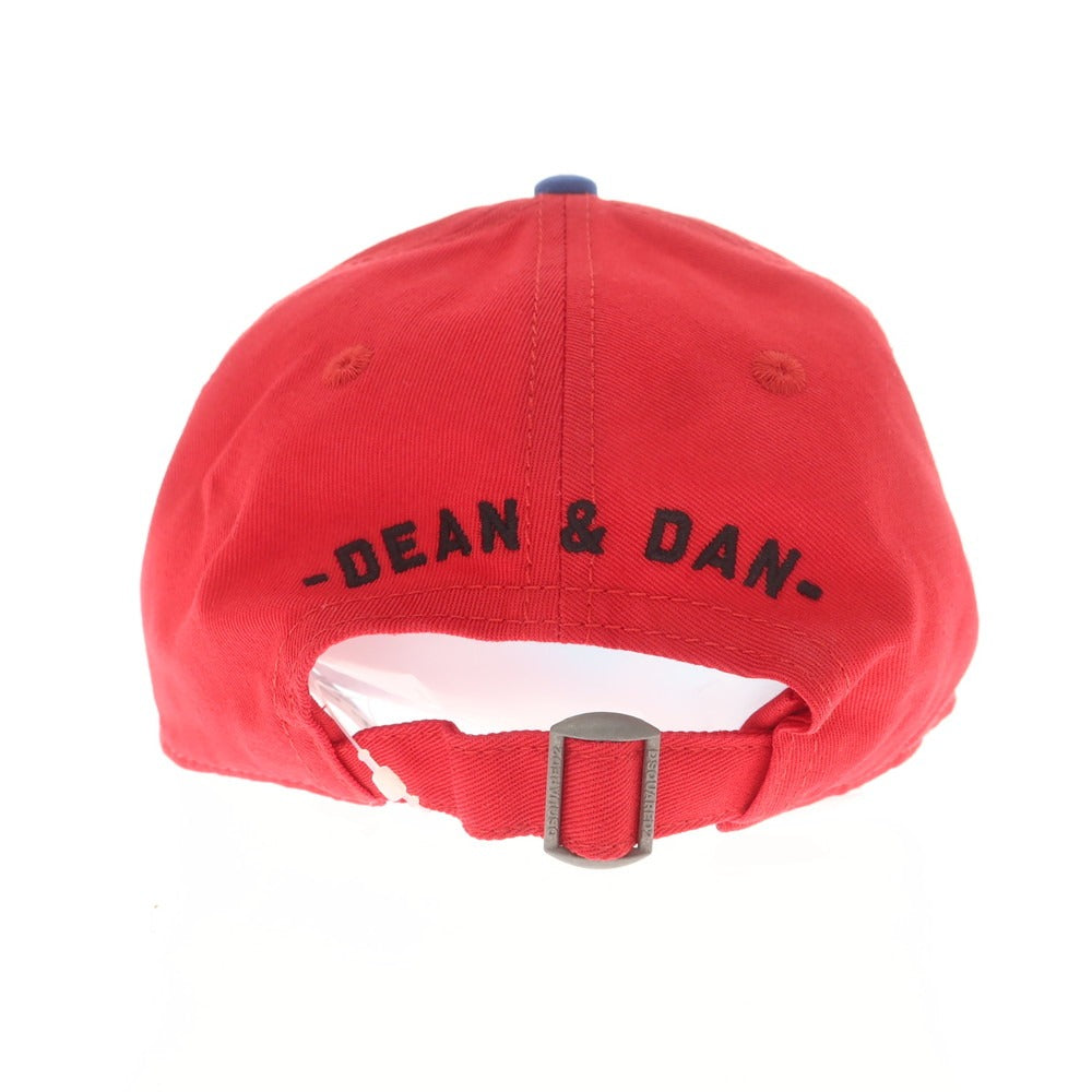 【新品】ディースクエアード DSQUARED2 コットン ベースボールキャップ レッドxホワイト【 UNI 】【 状態ランクN 】【 メンズ 】