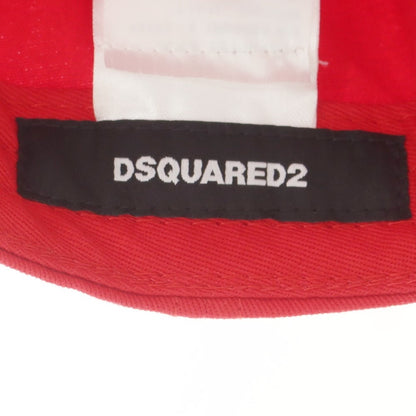 【新品】ディースクエアード DSQUARED2 コットン ベースボールキャップ レッドxホワイト【 UNI 】【 状態ランクN 】【 メンズ 】