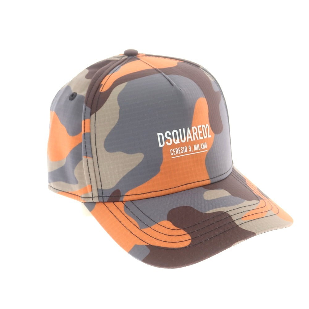 【新品】ディースクエアード DSQUARED2 ナイロン カモフラ ベースボールキャップ グレーxオレンジ【 UNI 】【 状態ランクN 】【 メンズ 】