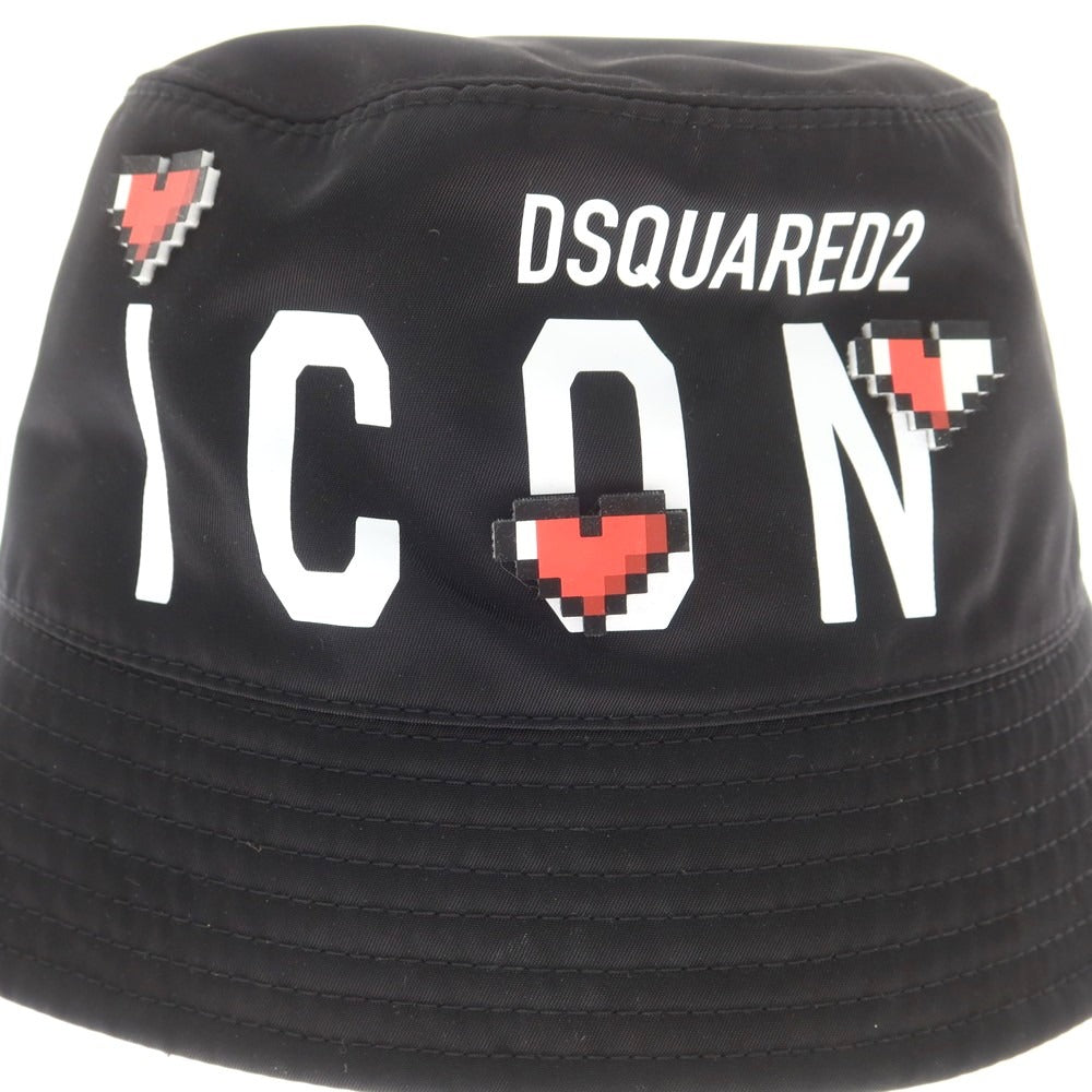 【新品】ディースクエアード DSQUARED2 ナイロン バケットハット ブラック【サイズM】【 状態ランクN 】【 メンズ 】 [CPD]