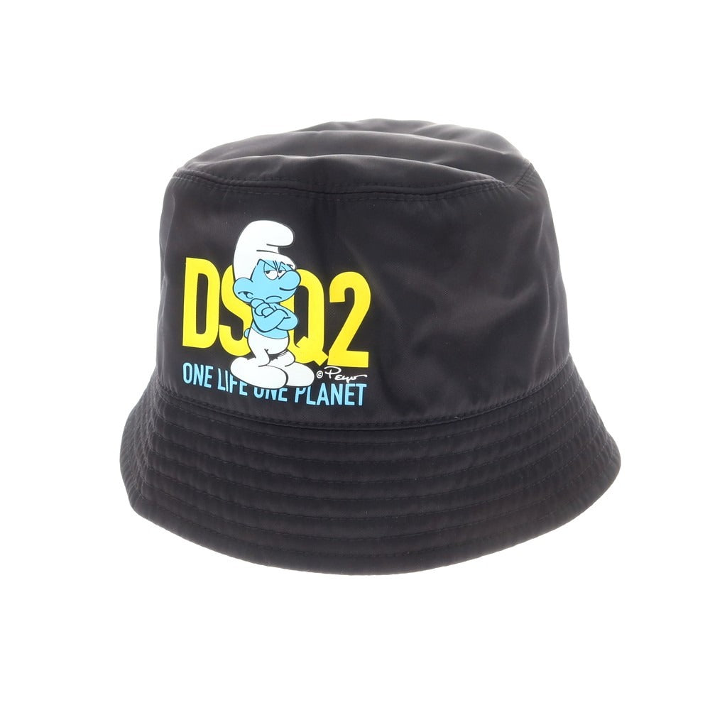 【新品】ディースクエアード DSQUARED2 × SMURFS ナイロン バケットハット ブラック【 L 】【 状態ランクN 】【 メンズ 】