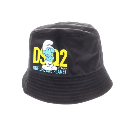 【新品】ディースクエアード DSQUARED2 × SMURFS ナイロン バケットハット ブラック【 L 】【 状態ランクN 】【 メンズ 】