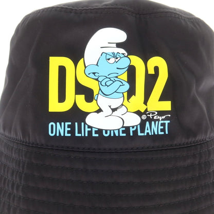 【新品】ディースクエアード DSQUARED2 × SMURFS ナイロン バケットハット ブラック【 L 】【 状態ランクN 】【 メンズ 】