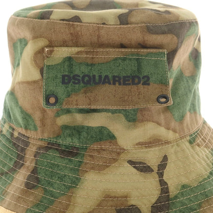【新品】ディースクエアード DSQUARED2 コットン カモフラ バケットハット カーキ系【 L 】【 状態ランクN 】【 メンズ 】