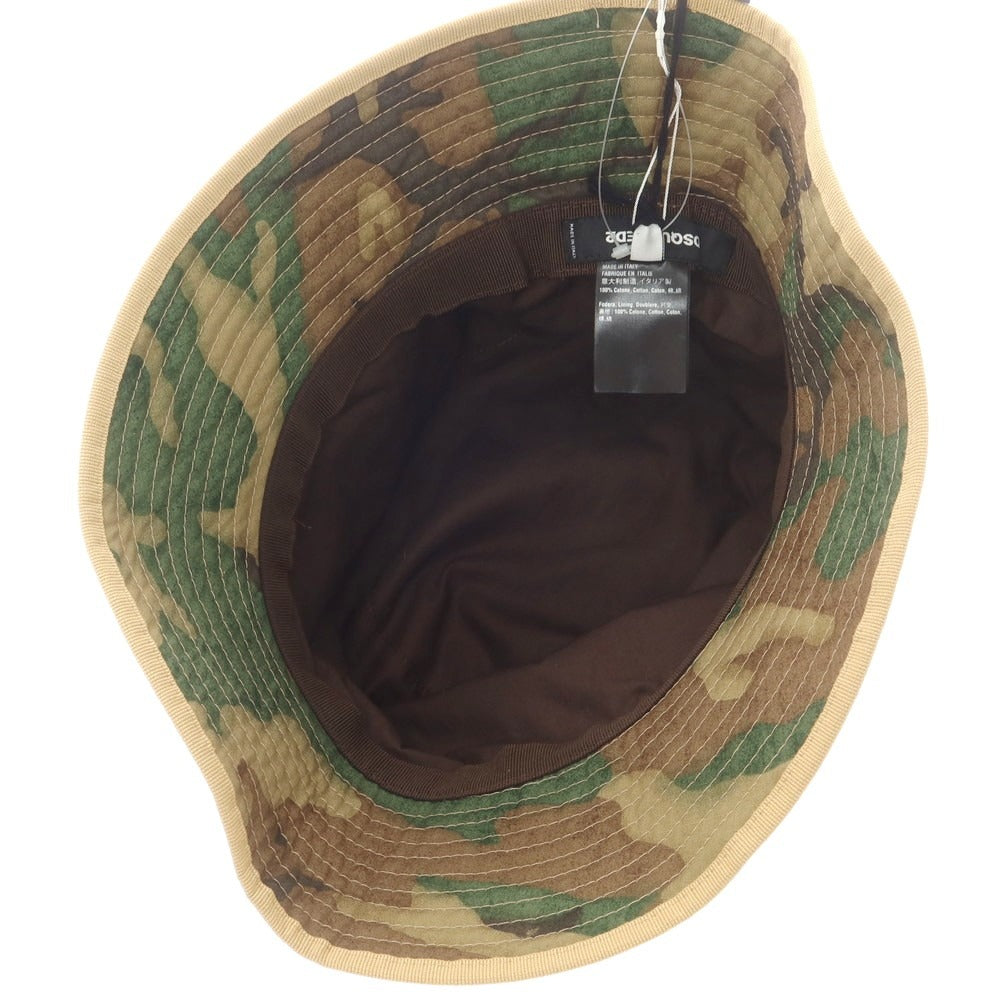 【新品】ディースクエアード DSQUARED2 コットン カモフラ バケットハット カーキ系【 L 】【 状態ランクN 】【 メンズ 】