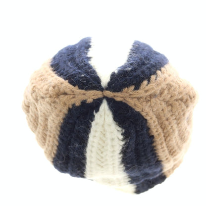 【新品】ディースクエアード DSQUARED2 アクリルアルパカウール ビーニー ニットキャップ ベージュxネイビー【 UNI 】【 状態ランクN 】【 メンズ 】