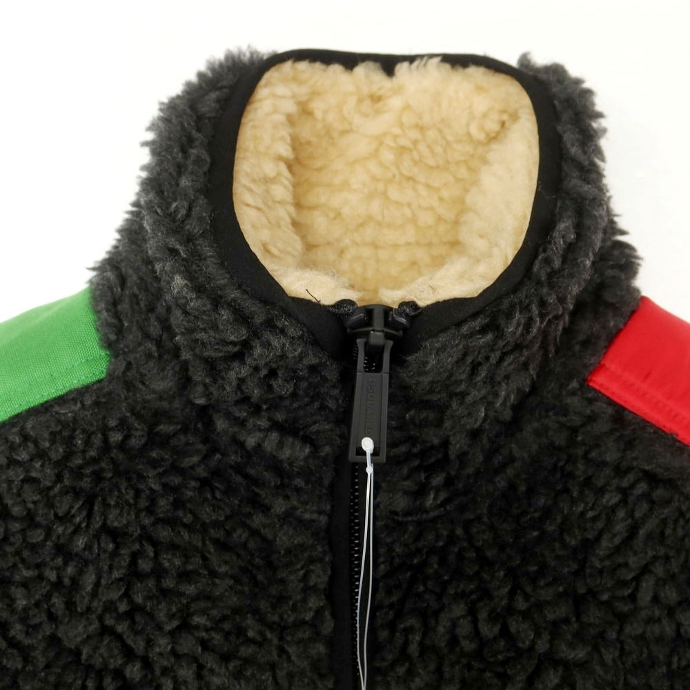 【新品アウトレット】ディースクエアード DSQUARED2 プルオーバー フリースジャケット ブラックxマルチカラー【サイズS】【 状態ランクN- 】【 メンズ 】 [DPD]