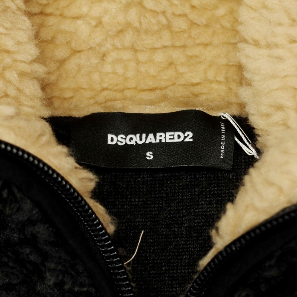 【新品アウトレット】ディースクエアード DSQUARED2 プルオーバー フリースジャケット ブラックxマルチカラー【サイズS】【 状態ランクN- 】【 メンズ 】 [DPD]