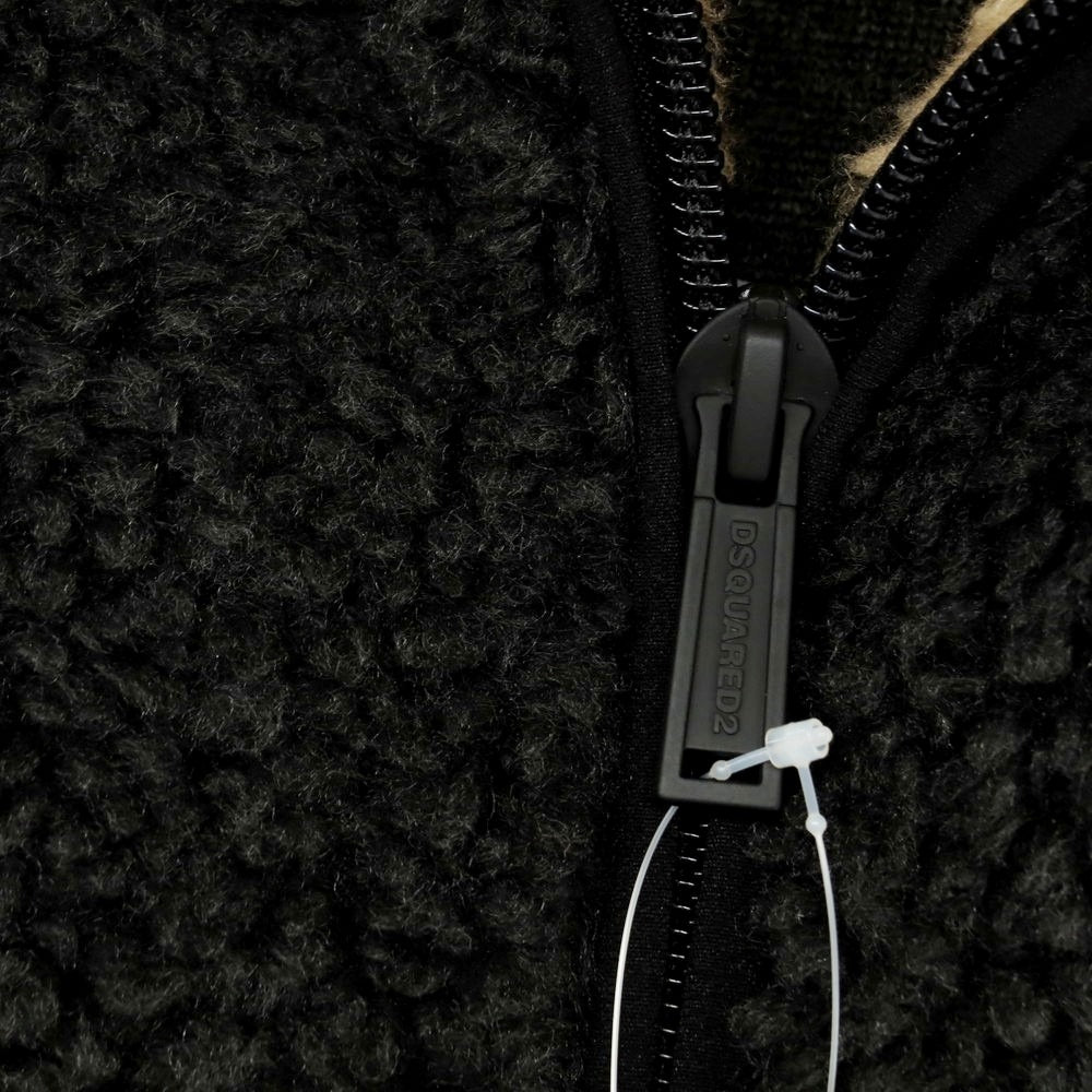 【新品アウトレット】ディースクエアード DSQUARED2 プルオーバー フリースジャケット ブラックxマルチカラー【サイズS】【 状態ランクN- 】【 メンズ 】 [DPD]