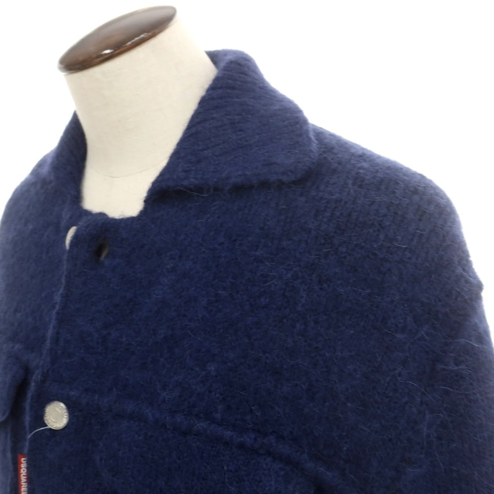 【新品】ディースクエアード DSQUARED2 ウールアルパカ ニットブルゾン ライトネイビー【サイズL】【 状態ランクN 】【 メンズ 】 [DPD]