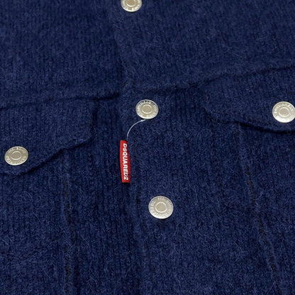 【新品】ディースクエアード DSQUARED2 ウールアルパカ ニットブルゾン ライトネイビー【 L 】【 状態ランクN 】【 メンズ 】