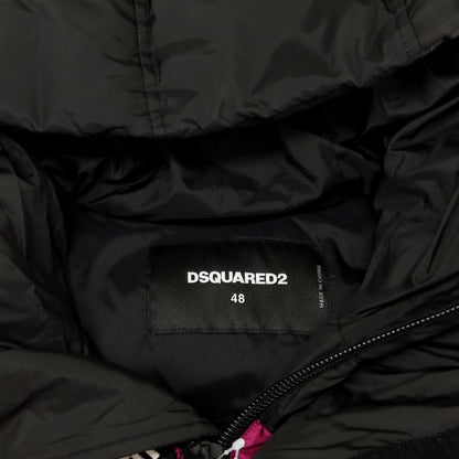 【新品アウトレット】ディースクエアード DSQUARED2 ポリエステル ダウンジャケット ピンクパープルxブラック【 48 】【 状態ランクN- 】【 メンズ 】