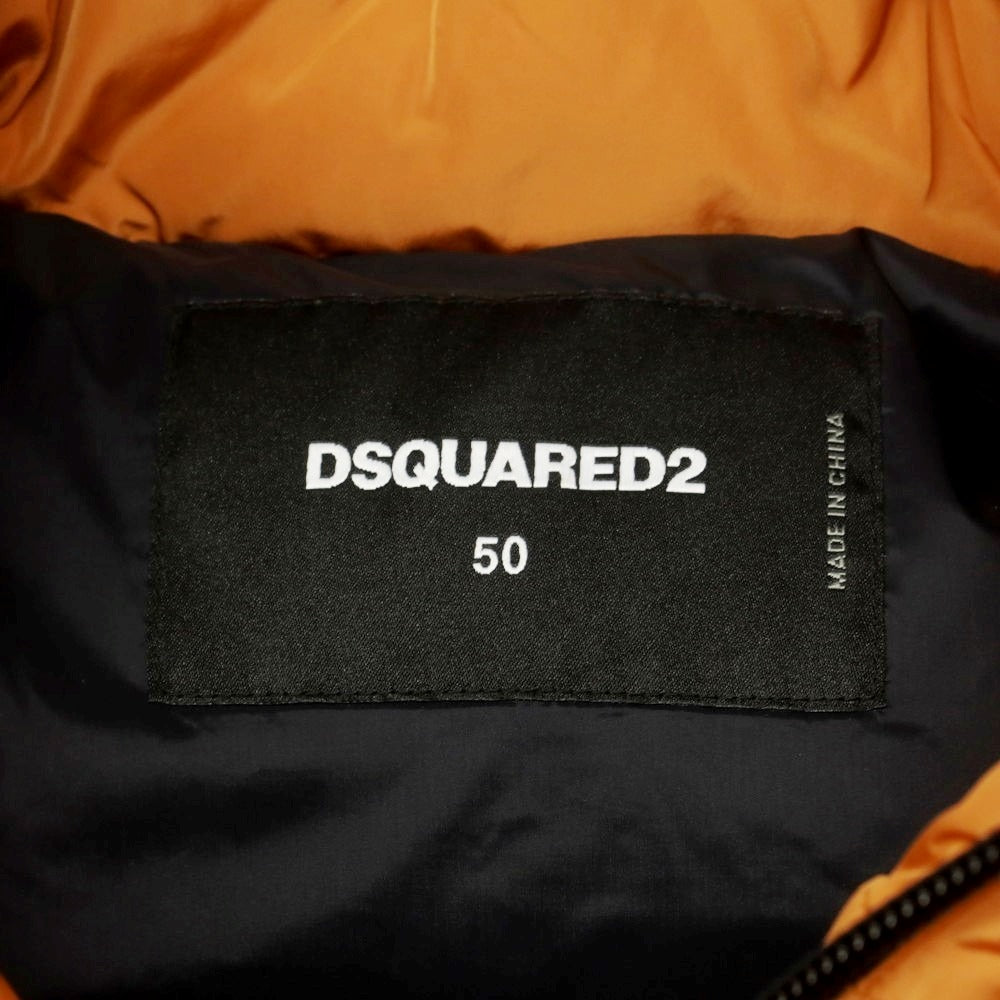 【新品アウトレット】ディースクエアード DSQUARED2 ポリエステル ダウンベスト オレンジ【サイズ50】【 状態ランクN- 】【 メンズ 】 [DPD]