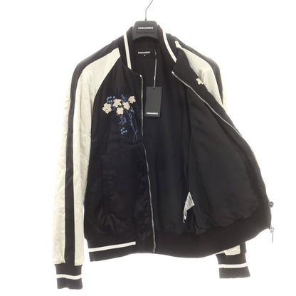 【新品】ディースクエアード DSQUARED2 スカジャン 中綿ブルゾン ブラックxホワイト【 50 】【 状態ランクN 】【 メンズ 】