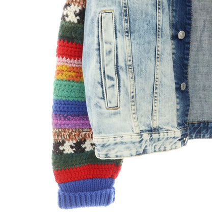 【新品】ディースクエアード DSQUARED2 ニットスリーブ デニムジャケット ブルー系【 48 】【 状態ランクN 】【 メンズ 】