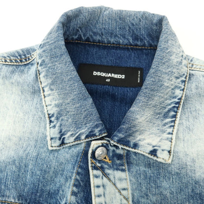 【新品】ディースクエアード DSQUARED2 ニットスリーブ デニムジャケット ブルー系【 48 】【 状態ランクN 】【 メンズ 】