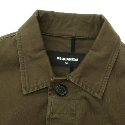 【新品】ディースクエアード DSQUARED2 ストレッチ コットン ワークジャケット ダークオリーブ【 50 】【 状態ランクN 】【 メンズ 】