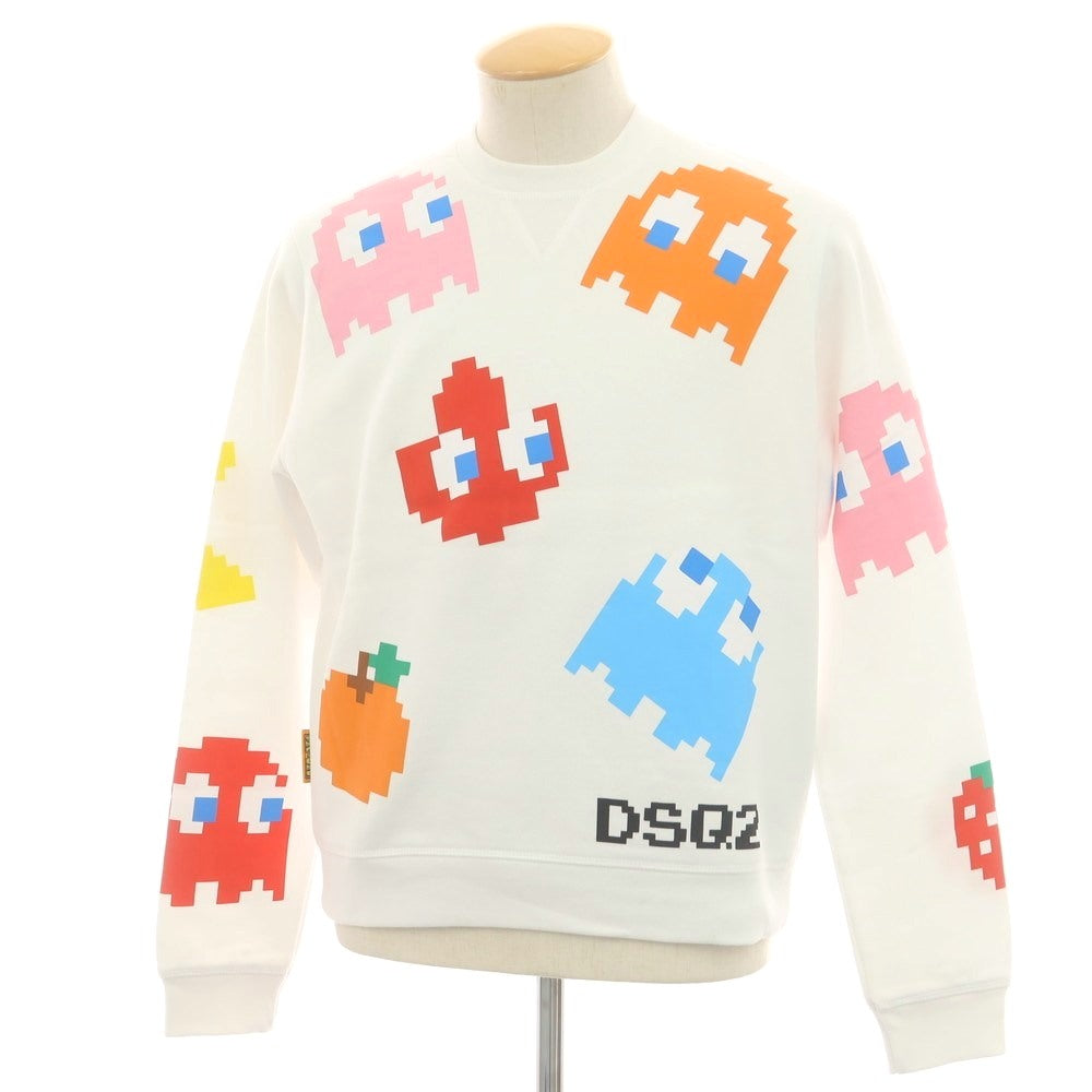 【新品アウトレット】ディースクエアード DSQUARED2 × PAC-MAN コットン クルーネック スウェット ホワイト【 XS 】【 状態ランクN- 】【 メンズ 】