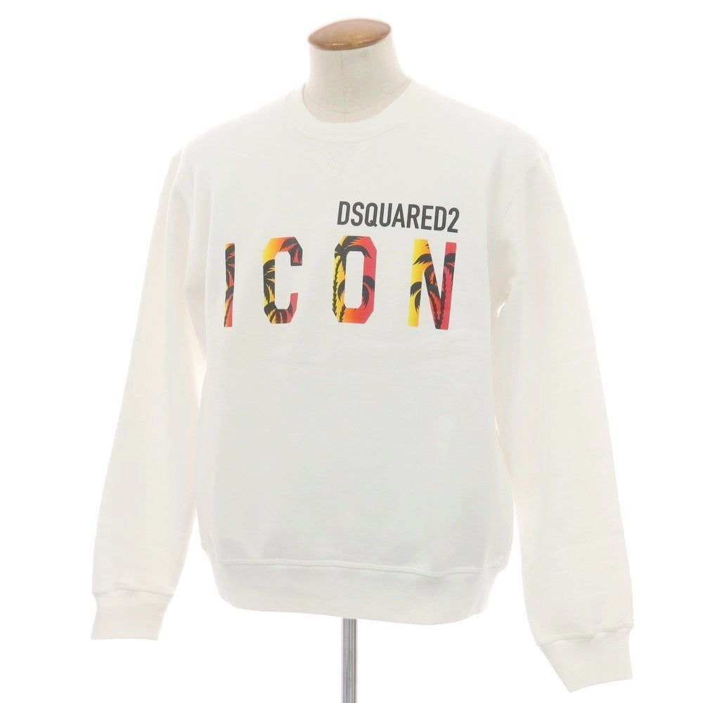 【中古】ディースクエアード DSQUARED2 コットン クルーネック スウェット ホワイト【 M 】【 状態ランクC 】【 メンズ 】