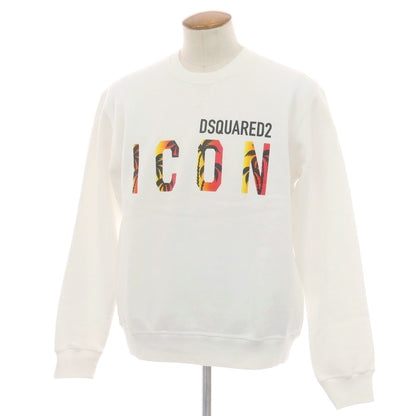 【中古】ディースクエアード DSQUARED2 コットン クルーネック スウェット ホワイト【 M 】【 状態ランクC 】【 メンズ 】