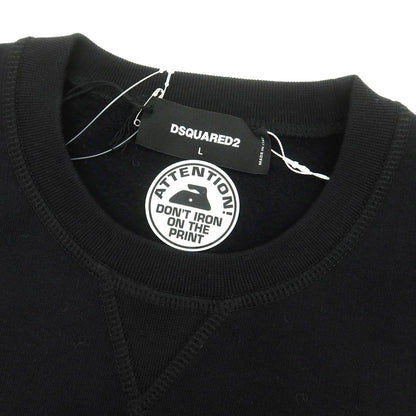 【新品】ディースクエアード DSQUARED2 コットン クルーネック スウェット ブラック【 L 】【 状態ランクN 】【 メンズ 】