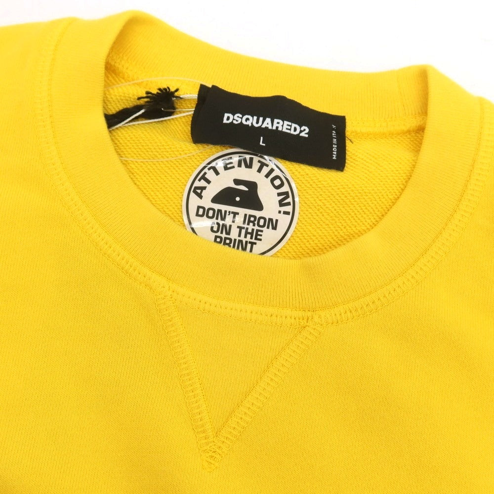 【新品】ディースクエアード DSQUARED2 コットン クルーネック スウェット イエロー【 L 】【 状態ランクN 】【 メンズ 】