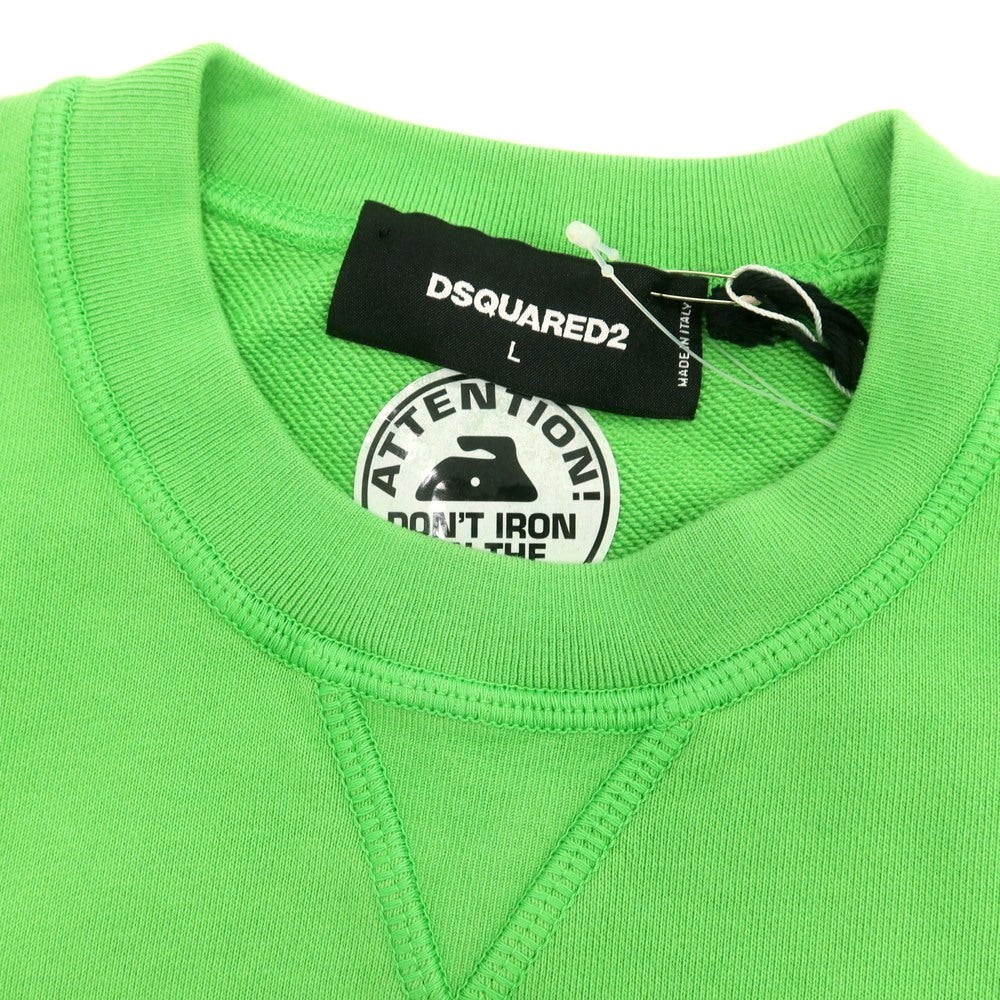 【新品】ディースクエアード DSQUARED2 コットン クルーネック スウェット ライトグリーン【 L 】【 状態ランクN 】【 メンズ 】